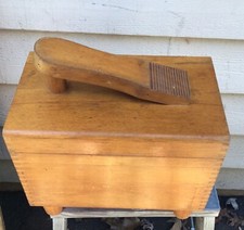 Esquire Shoe Shine Box 80's Shoe Box, Solid Oak, Repurposed as Sewing Box