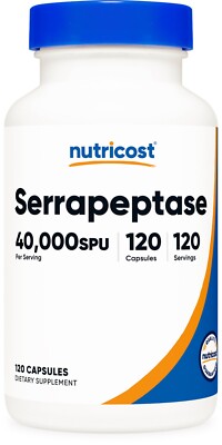 Nutricost Serrapeptase 40,000 SPU, 120 Capsules - Non-GMO & Gluten Free