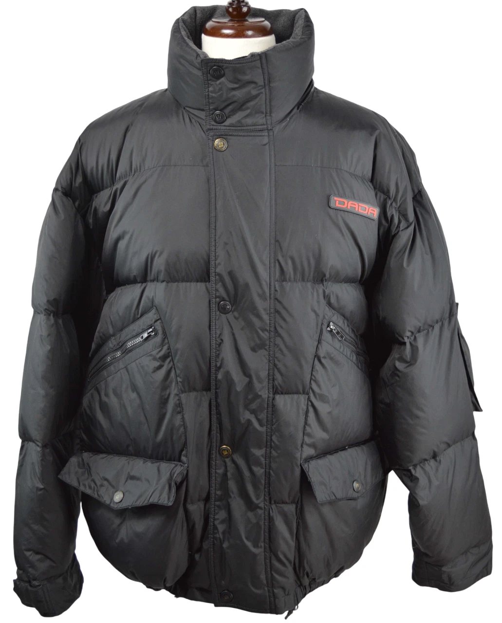 Dada Supreme Down Coat Taille 2X Veste Plume Puffer Vintage Full Zip Noir Rouge