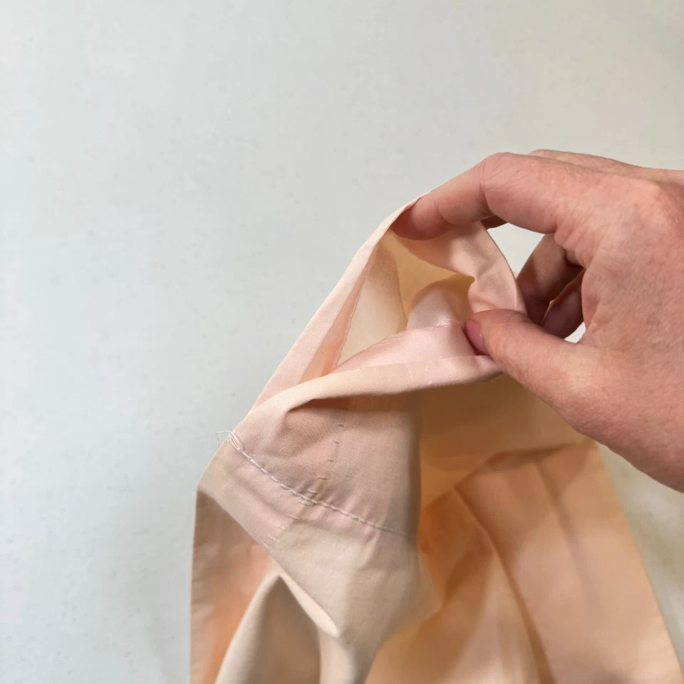 Vintage Benelton Cortina Panel Par Rosa Claro Mezcla Algodón EE. UU. Foto 4 de 4