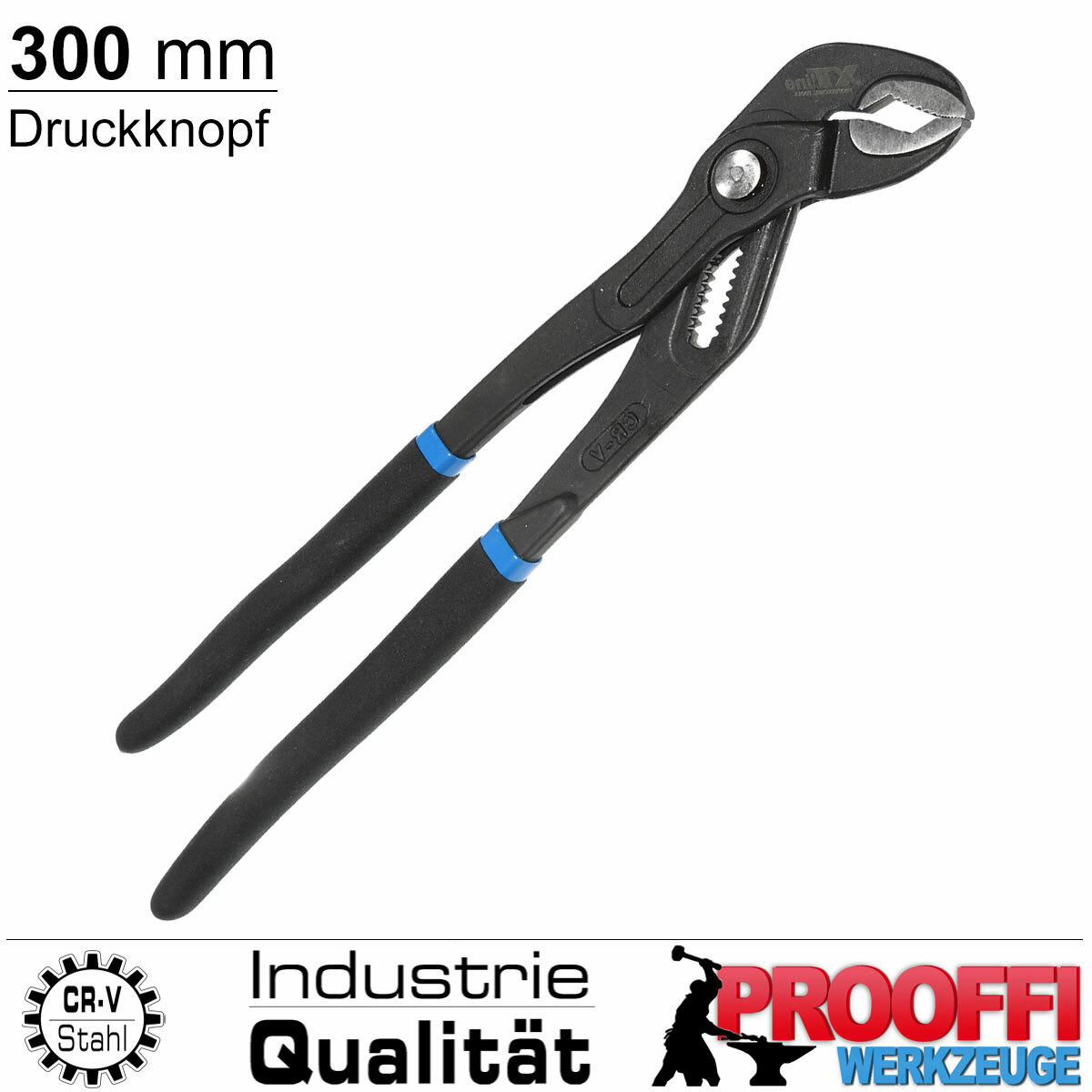 Produktbild von XTline Druckknopf-Wasserpumpenzange 300 Mm – Rohrzange Mit Schnellarretierung, Bis Ø 50 Mm – Chrom-Vanadium Stahl
