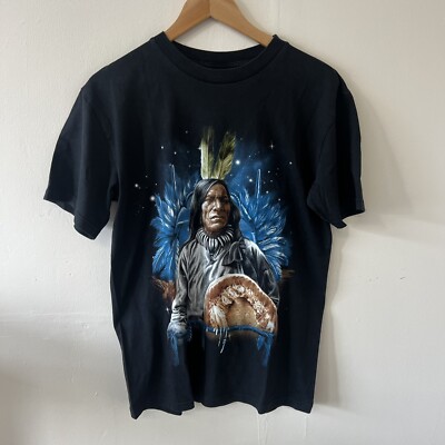 Burning Eagle Indianer T-Shirt UK Herren Größe L Large