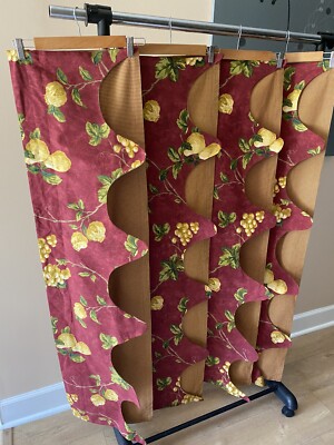 Four Waverly Mistral Chianti Red Fruit Floral Scalloped  Valance 53x14  Cotton