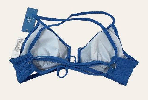 NWT Bikini Top Women's Size S Swimsuit Blue Light Padding Adj Straps - Picture 2 of 9