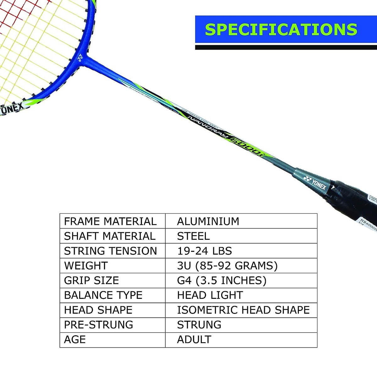 YONEX Nanoray 7000I G4-2U Badminton Racquet | eBay