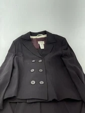 Feraud Pants and Double Breasted Jacket Women's Suit US Size 10 Brown