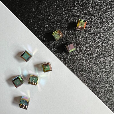 Genuine 6mm Swarovski Crystal Sparkling Beads 5601 Square 2pc You Pick Color