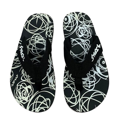 Vintage Stussy x Futura Black & White Atom Slip On Flip Flop  display picture 1