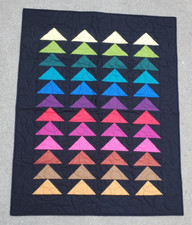 NEW- Rainbow Flying Geese Baby/Lap Patchwork Quilt-36" x 42" Completed Finished