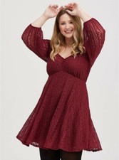 Torrid Mini Dress Fit Flare Burgundy Lace NWT New 2X