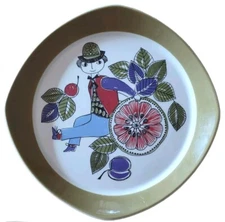 FF Figgjo Norway Saga 7.25" Plate Turi Gramstad Boy W/Lemon Design Retro Vintage