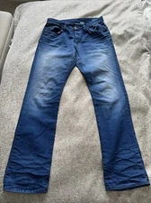 G Star 3301 Slim Destressed Blue Denim Jeans W36xL34 104505 CA 41189 G Star RAW