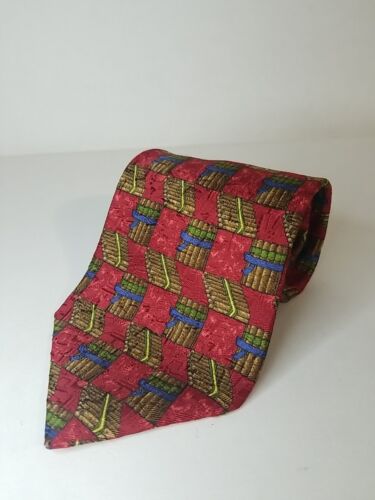 Studio by Fumagalli's Mens Neck Tie Cigar Print 100% Silk Length 59 " Width 4 "