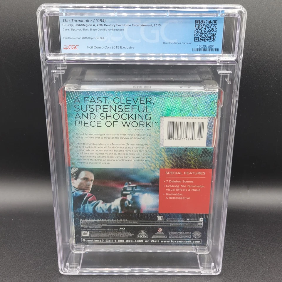 2015 COMIC CON - Cgc 9.8 A+ (9.6 cover) The Terminator - bluray Sealed DVD  - Image 2 of 2