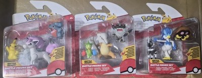 POKEMON LOT OF 3 BATTLE FIGURE SETS WITH 3 FIGS EACH BLITZLE ROSELIA ECT NIB