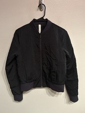 Lululemon Non Stop Shell Black Full Zip Bomber Jacket Sz 4 Women  s