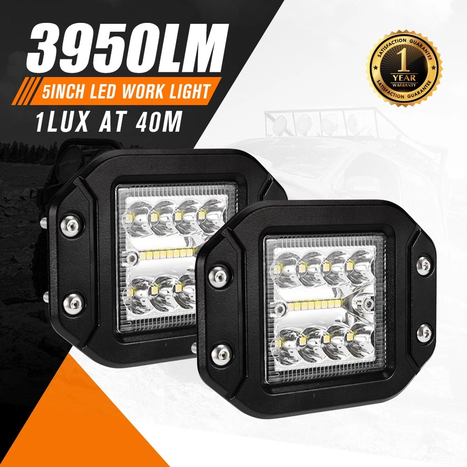 2 X 5inch OSRAM LED Work Light Flush Mount Flood Spot Reverse Lamp