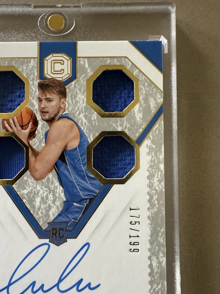 luka doncic Panini Cornerstones 18-19 RC Auto Patch 175/199 - Image 4 of 4