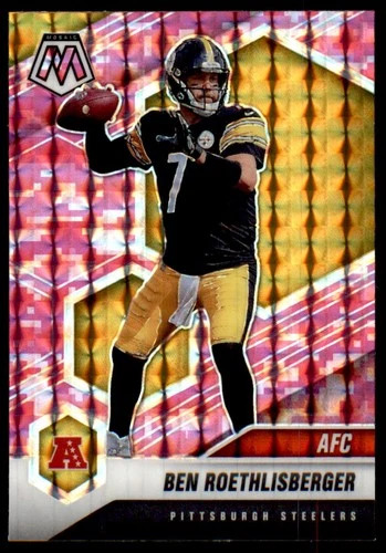 2021 Panini Mosaic #230 Ben Roethlisberger Prizm Camo Pink
