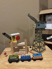 Thomas Friends Wooden Railway Cranky Crane Sodor Cargo Co Cargo Car Lot