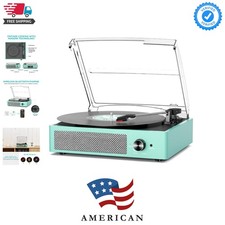 Record Player for Vinyl with 2 Build-in Speakers LP Vinyl Players Belt-Driven...