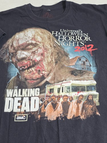 Halloween Horror Nights 2012 Universal AMC Walking Dead Adult Large Tshirt Used - Picture 2 of 7