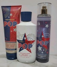 Bath  Body Works FIRECRACKER POP Fine Fragrance Mist Body Cream  Wash 3x Lot