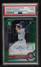 2022 Bowman Chrome Prospect Green Refractor 6/99 Parker Chavers PSA 9 Auto 11oq