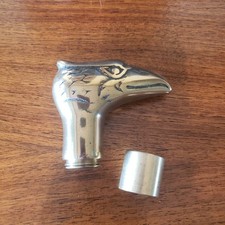 VTG 3.5"X3" Threaded Brass Eagle Head Cane Handle Topper HEAD ONLY FREE SHIPPING