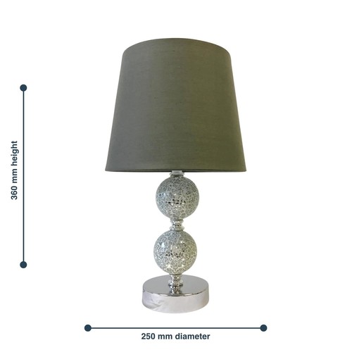 Moderne Touch Control Tischlampe Nachttischlampe Mosaik Design mit grauem Schirm - Bild 7 von 8