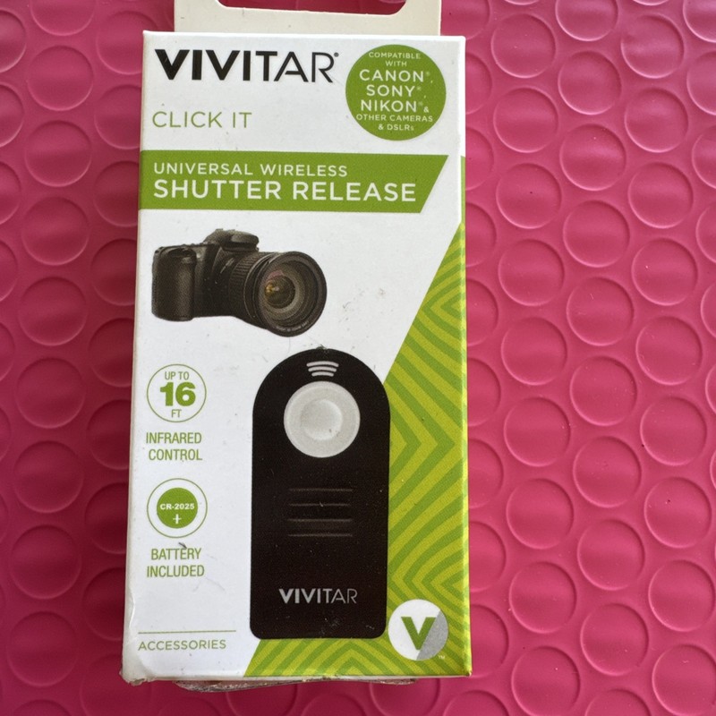 Vivitar VIV-RC6 Universal Wireless Shutter Release (Black) - NEW