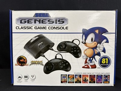 SEGA Genesis Classic Black Game Console with 81 Preloaded Games New Open Box