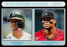 2024 Heritage #309 Stolen Base Leaders - 2023 (Ruiz /Acuña Jr.) Black #/75