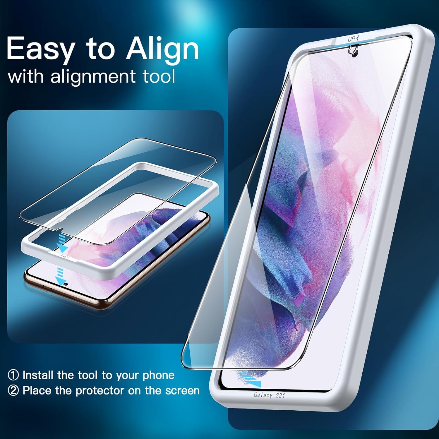 JETech Screen Protector for Samsung Galaxy S21 5G 6.2-Inch, Tempered Clear 