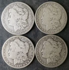 1889 O, 1890 S, 1897 O, and 1900 O $1 Morgan Silver Dollars