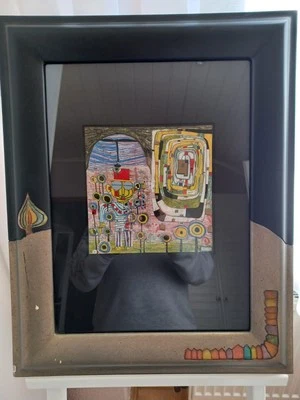 Kunstdrucke Hundertwasser mit Unikatrahmrn - Bild 1 von 3