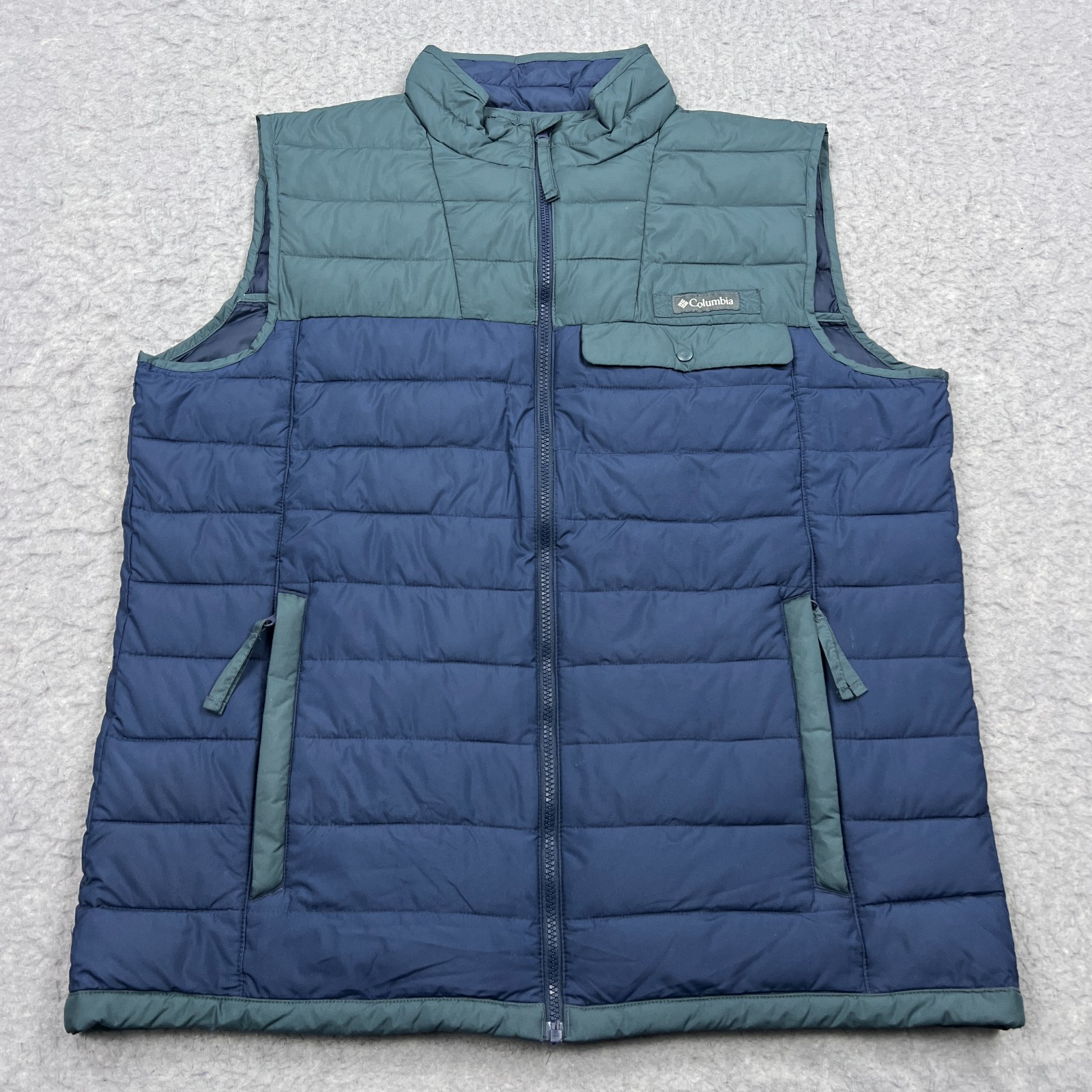 Columbia Mountainside Vest Men's XL Blue Full Zip Quilted Insulated Puffer
