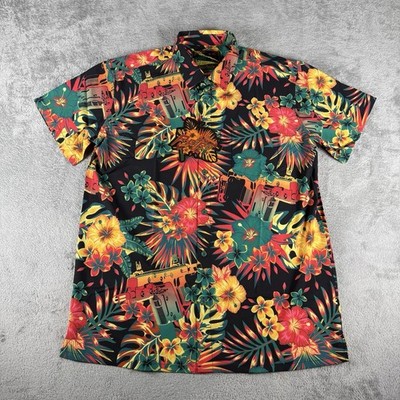 NEW Retro Rifle Aloha Shirt Men's XL Bliss Vector Short Sleeve Floral Tropical