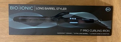 Bio Ionic Long Barrel Styler 1'' Curling Iron, Ceramic, 5 Heat Settings, 430°F