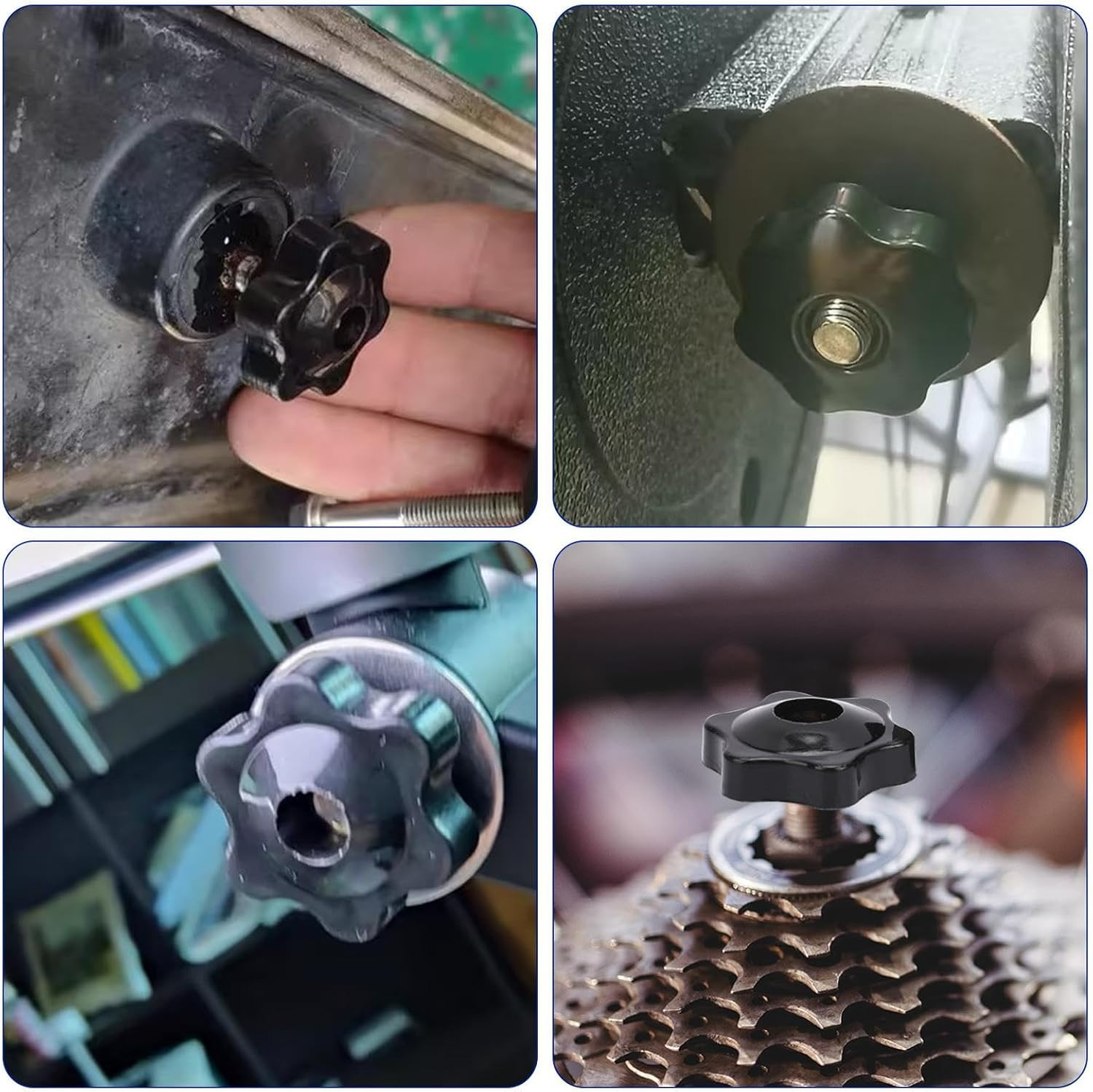 Mozeat Lens 10 Pack 6 Star Knobs 1/4 Inch 20 Female Threaded Hexagon Head Thru K