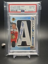 2013 SP Game Used Draft Day Marks A Auto /10 Patrick Kane PSA 8