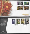 FALKLAND iS. 2012 TWELVE DIFFERENT FIRST DAY COVERS.  FINE UNADDRESSED.   (E801)