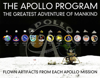 Apollo Program: All Missions (Apollo 7 - 17) flown artifacts presentation