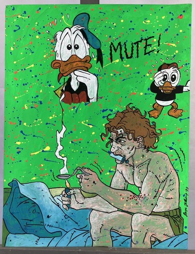 Serge Kliaving (1960) Gouache Originell Pop Art Karikatur Walt Disney Donald