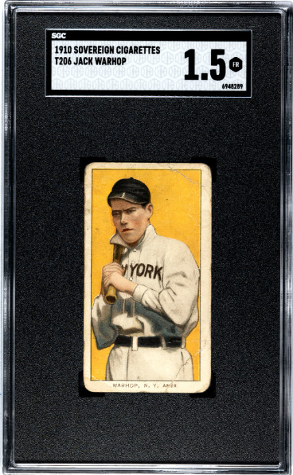 1910 Sovereign Cigarettes (T206) Warhop, Jack SGC 1.5