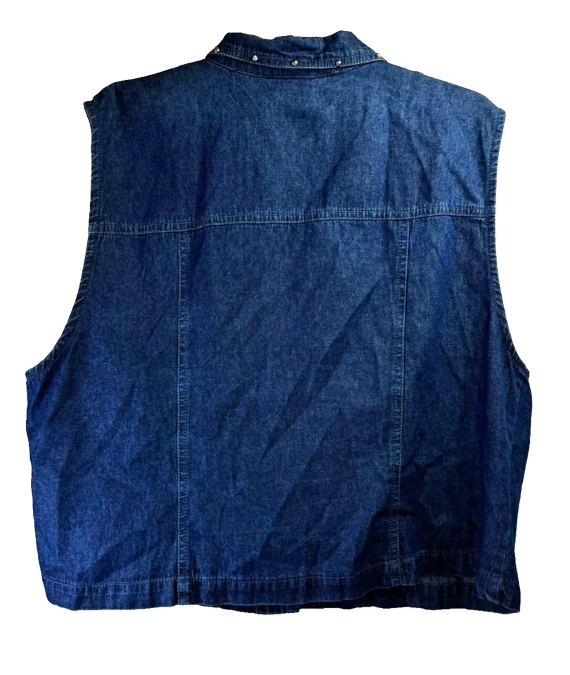 Stonebridge Women's Denim Vest - Size: 18W - Emblem & Beaded - Image 3 of 4