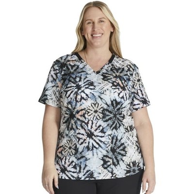 Dickies EDS Scrubs Top For Women V-Neck Print DK876 Size XS / XCH