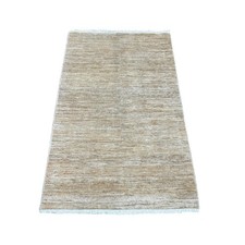 3'x4'7" Khaki Brown Plain Solid Pattern Hand Knotted Ghazni Wool Rug 22807