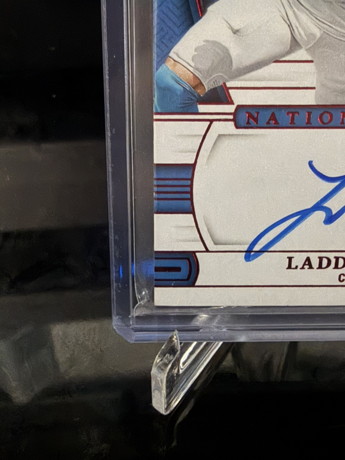 2024 Panini National Treasures 1/1 Ladd Mcconkey RPA Rookie Patch Auto Inscribed view 4