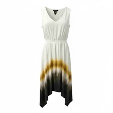 Simply Vera Vera Wang Chiffon Asymmetrical Midi Dress Abstract Print – Large